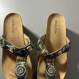 Rialto Women's Beaded Sandals - Blue and Gold